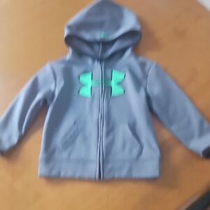 Under Armour Kids Hoodie in Gray with Neon Green Logo